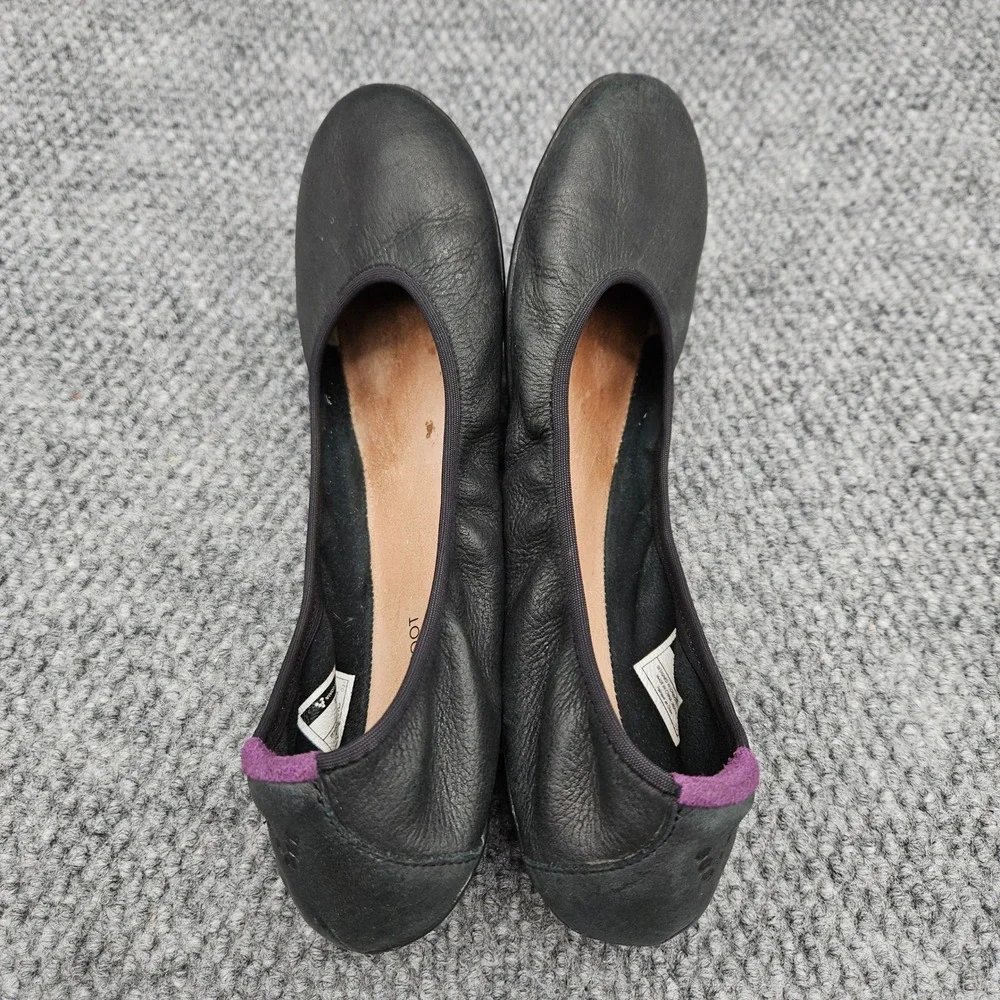 Vivobarefoot Womens 40L Black Ballet Flat Jing Minimalist Barefoot Leather Shoes